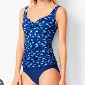 Miraclesuit Talbots Tankini Set Flamingo Navy Print 12